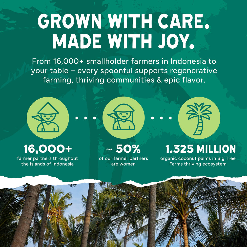 Big Tree Farms Golden Coconut Sugar sustainable sourcing from coconut trees
