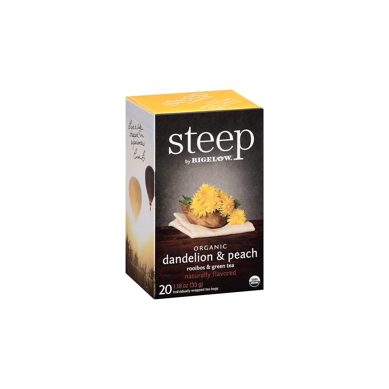 Individually wrapped Bigelow 17715 Steep Tea pouch preserves aroma.