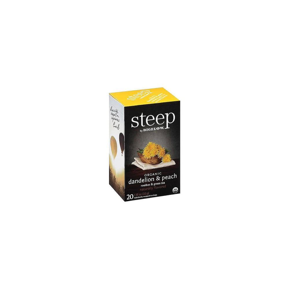 Steeping Bigelow 17715 Steep Tea in hot water reveals peachy, earthy notes.