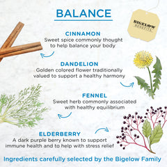 Bigelow Benefits Balance tea foil pouch preserves peak flavor and freshness