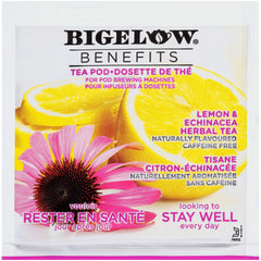 Bigelow Stay Well Lemon Echinacea pods close-up, aromatic herbal blend.