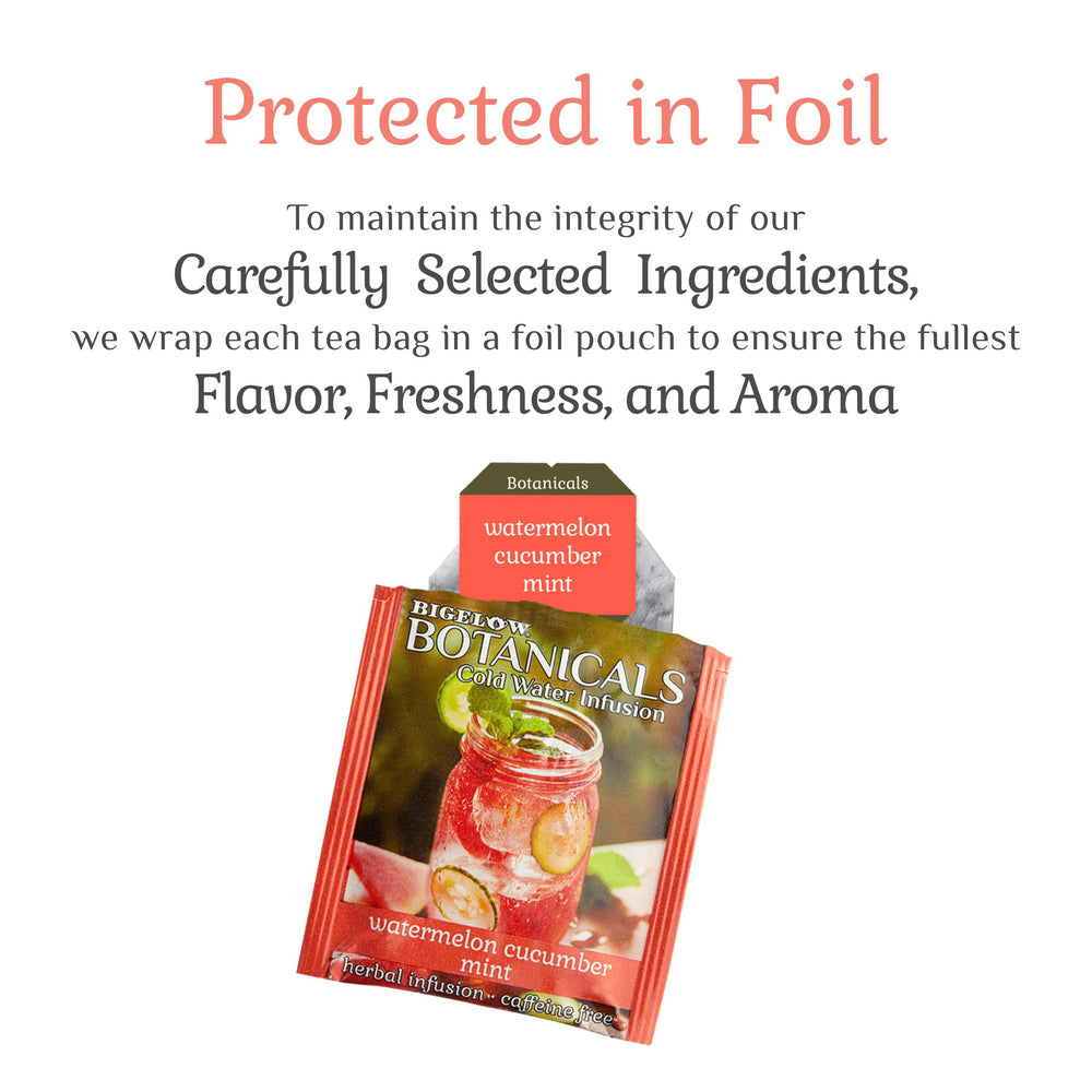 Bigelow Botanicals Watermelon Cucumber Mint infusion offers crisp aroma