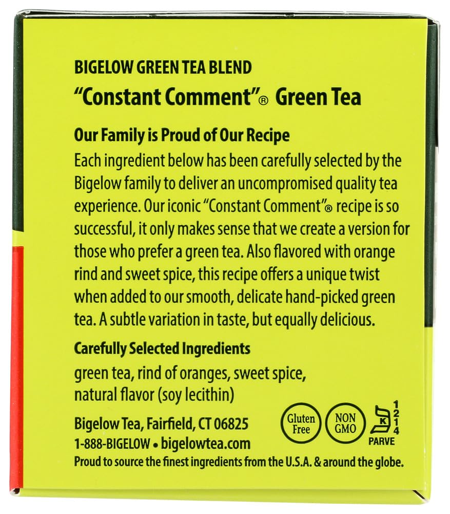 Bigelow brewed Constant Comment green tea in a cup inviting a comforting break