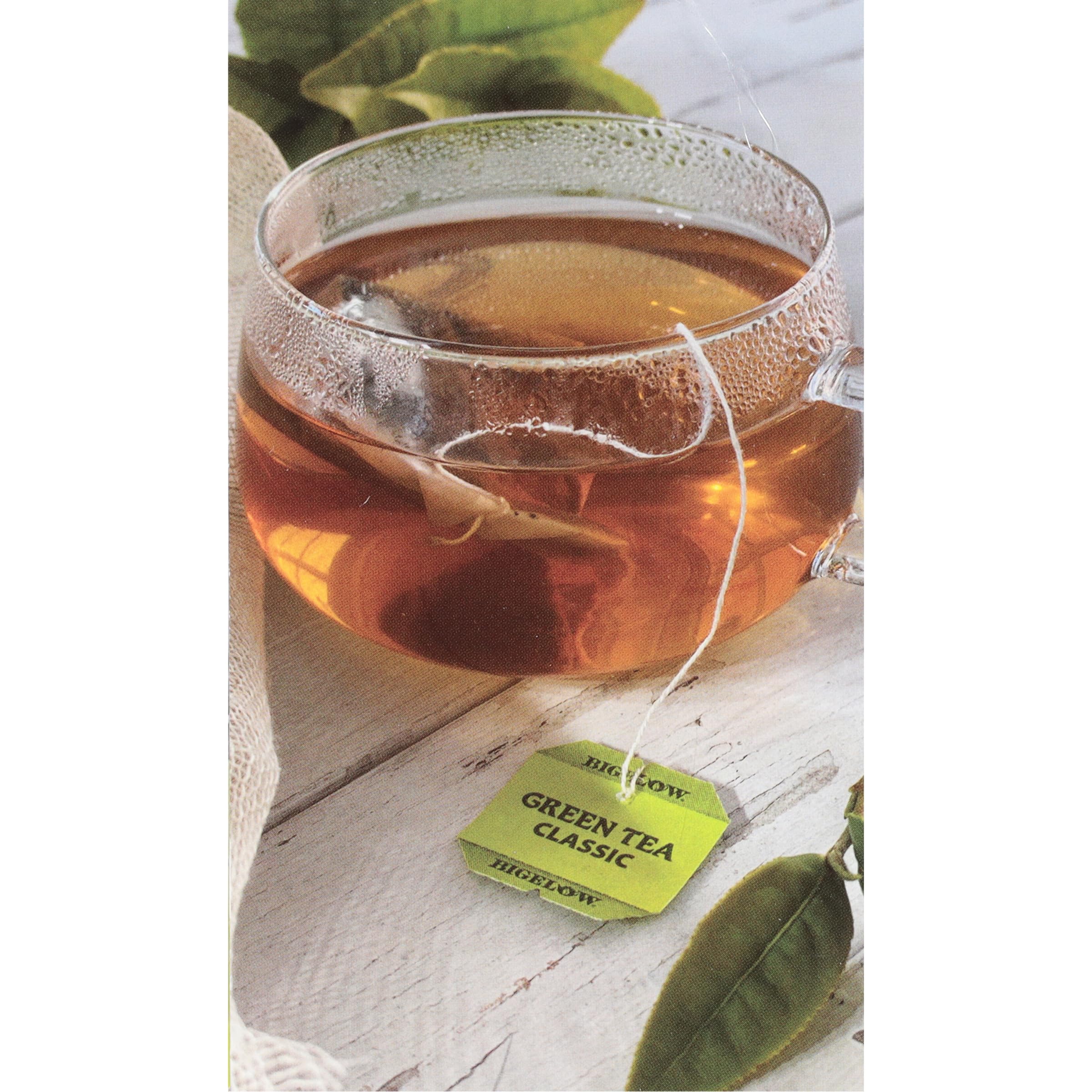Bigelow Classic Green Tea Bags six-pack, ready for home brewing and daily enjoyment.