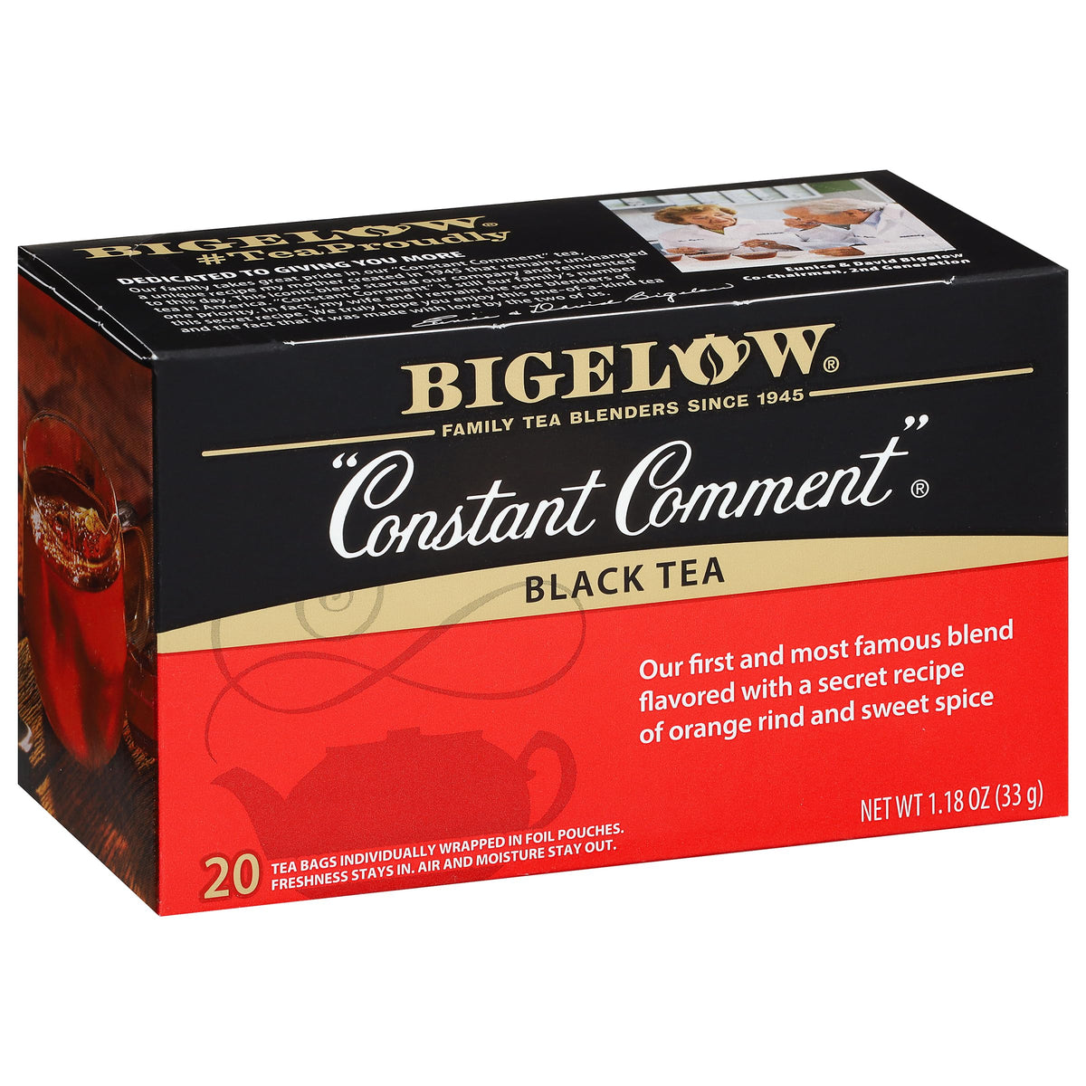 Bigelow Constant Comment tea bags in the original blend for a comforting morning cup.