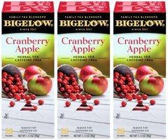 Bigelow Cranberry Apple tea bags front view for cozy home brewing