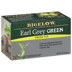 Bigelow Earl Grey Green Tea pack of six boxes for daily brewing.
