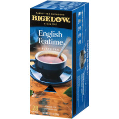 Steam rises from a Bigelow English Teatime cup for a cozy moment.