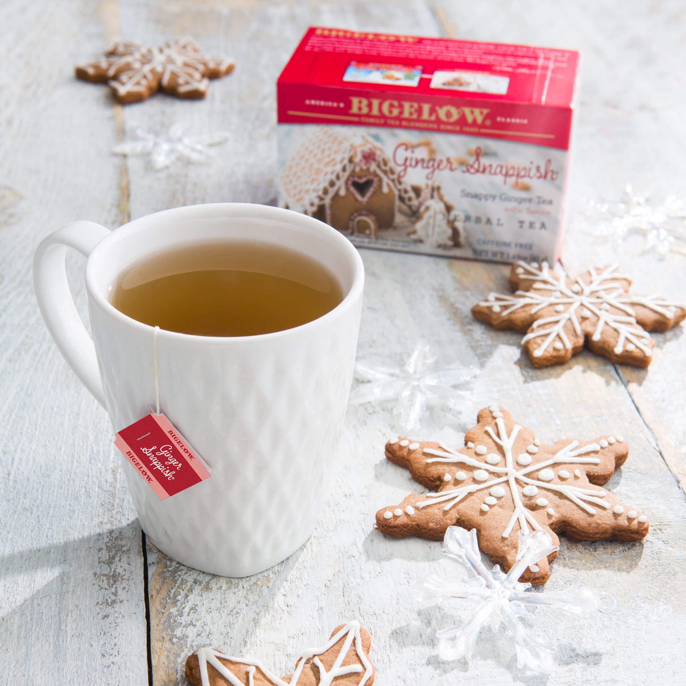 Bigelow Ginger Snappish cup delivers warm, zesty ginger and lemon