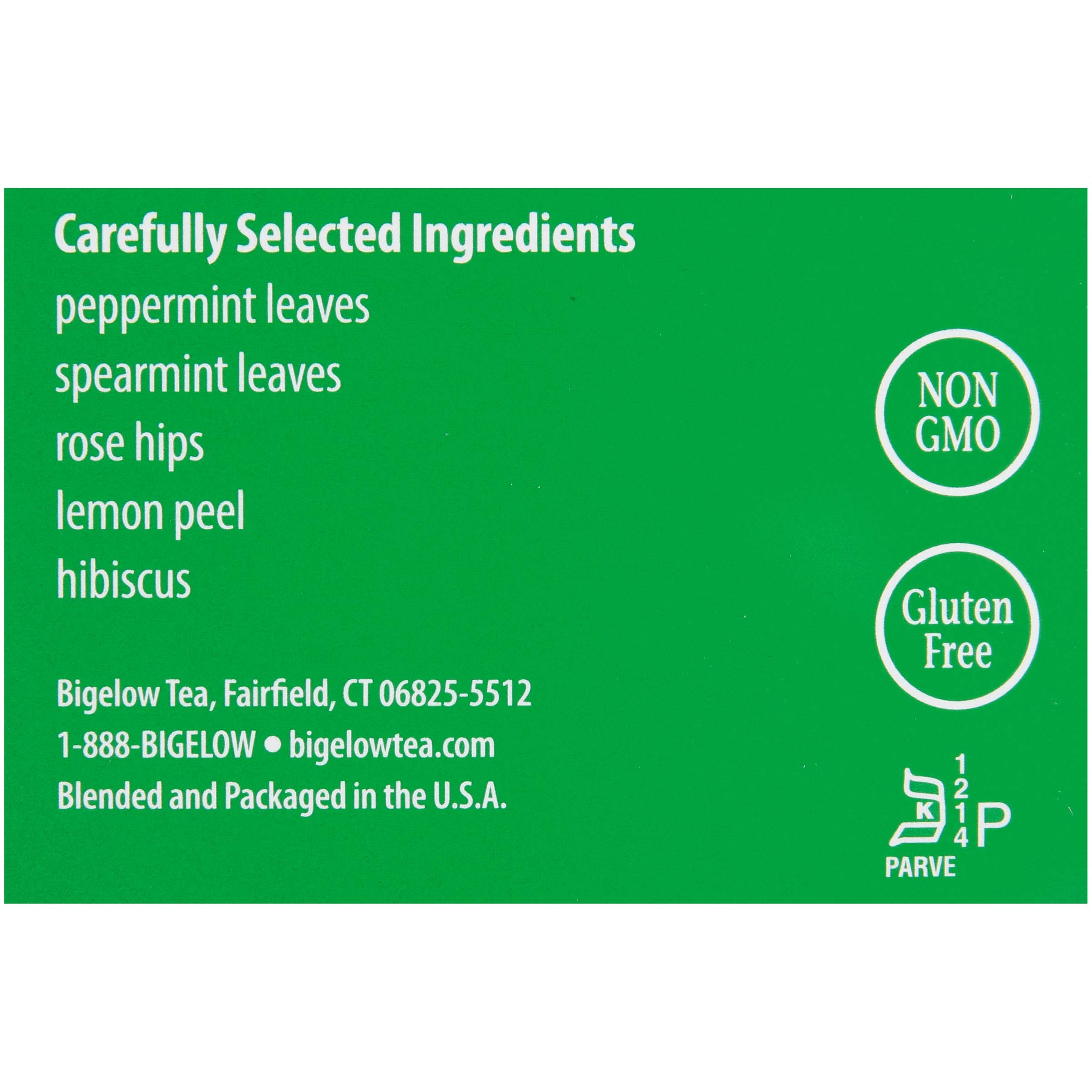 Gluten-free and kosher certified Bigelow Mint Medley.