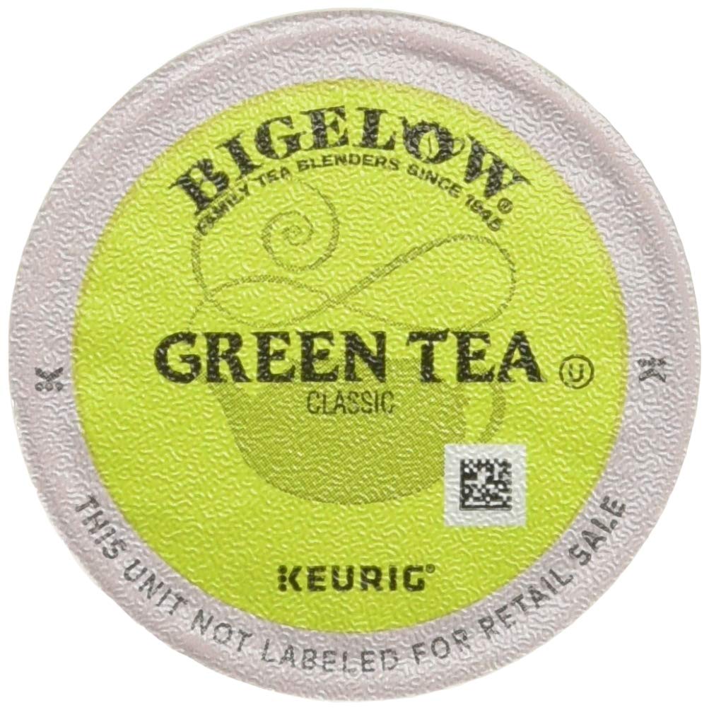Bigelow Green Tea Keurig pods front view, convenient 24-pack for quick daily brews.