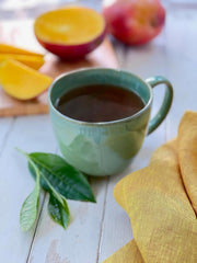 Bigelow Green Tea with Mango fragrance highlights tropical notes for an afternoon lift.