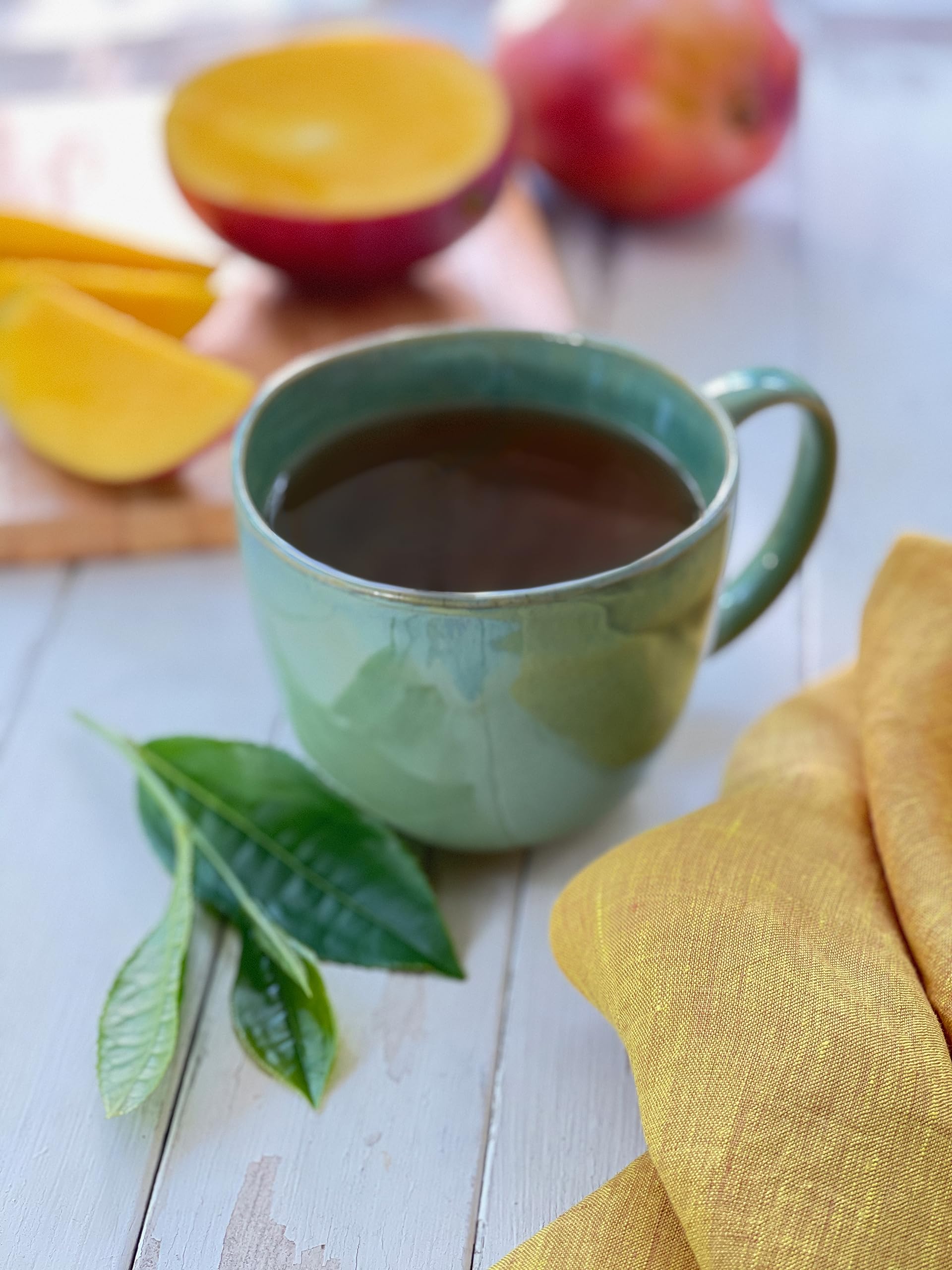 Bigelow Green Tea with Mango tea bags sealed for freshness on the go.