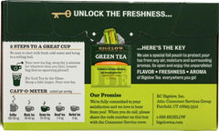 Bigelow Green Tea with Peach packaging showing 20 bags per box