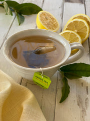 Bigelow Green with Lemon brewed caffeinated tea for a bright morning lift