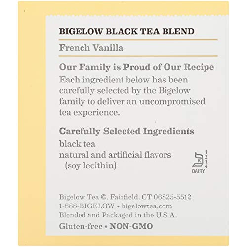 Hot or iced Bigelow French Vanilla tea suitable for any time of day.