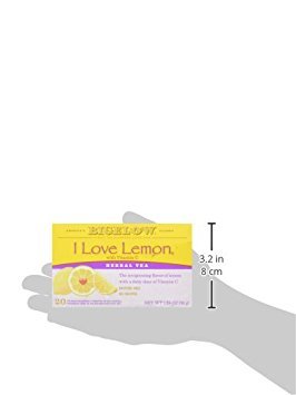 Box front of Bigelow I Love Lemon; vitamin C rich tea option.