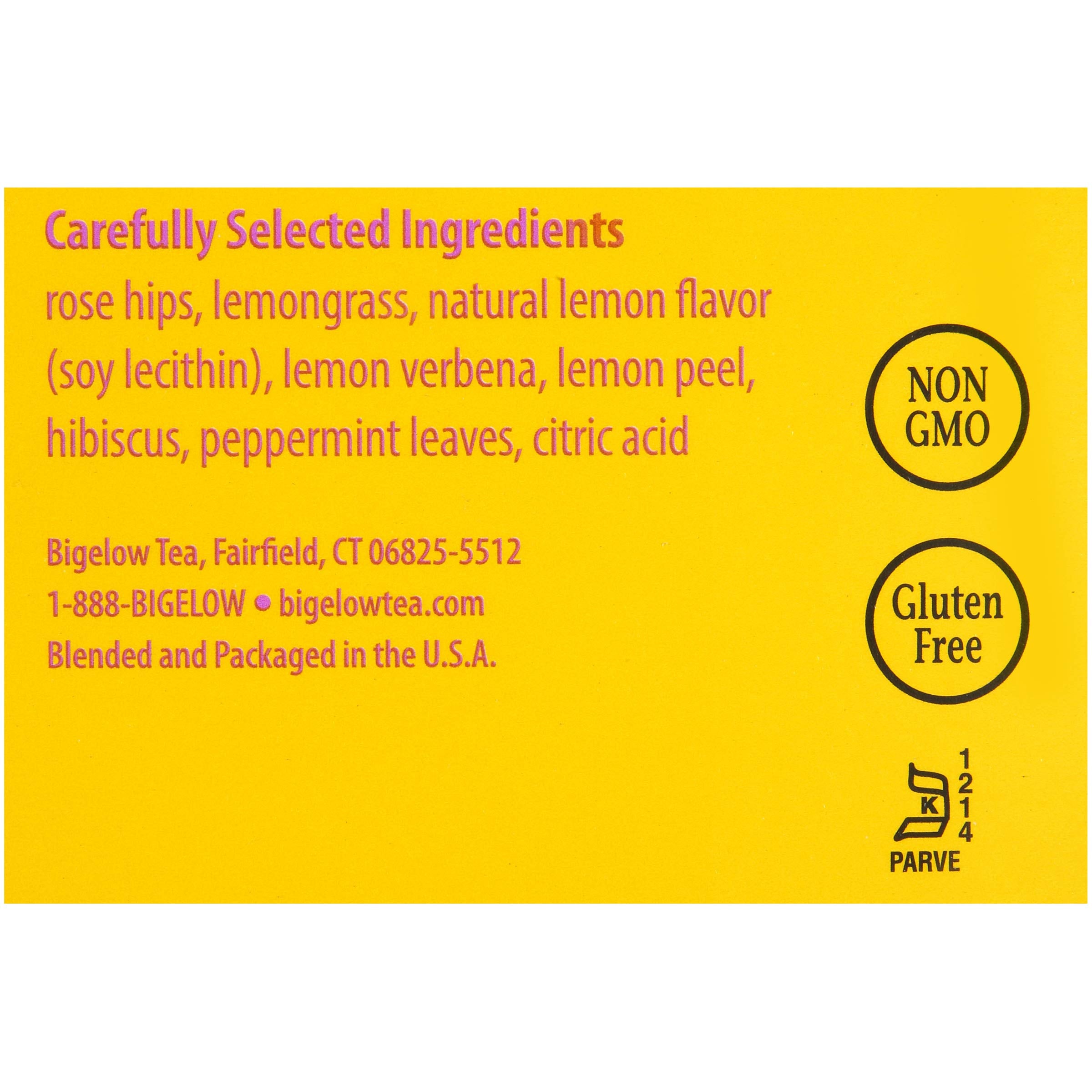 Bigelow I Love Lemon iced glass visual hints at a refreshing cold beverage option