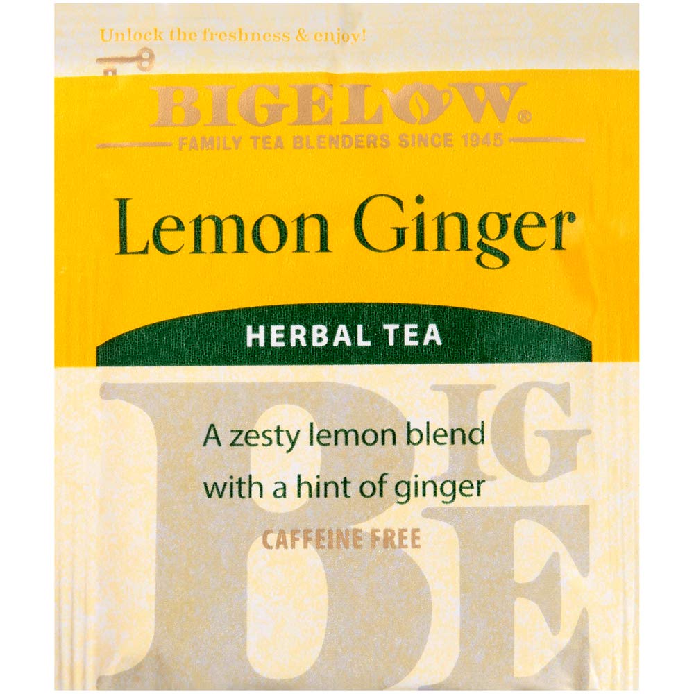Bigelow Lemon Ginger tea steeping in cup releases bright citrus and spice
