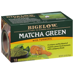 Bigelow Matcha Green Tea with Turmeric tea bags pack of six for convenient daily brewing