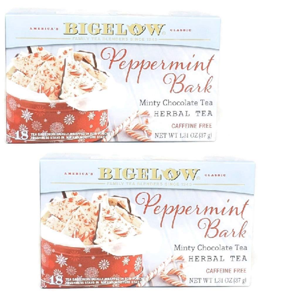 Bigelow Peppermint Bark Mint Chocolate tea pack 2 front view—cozy evenings.