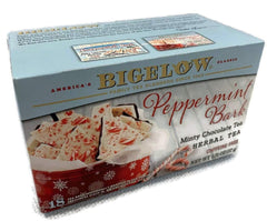 Bigelow Peppermint Bark Mint Chocolate pack on shelf—giftable cozy treat.