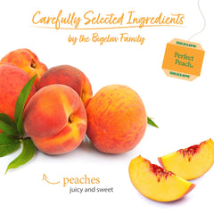 Perfect Peach iced tea served in a glass for a refreshing, fruity finish.