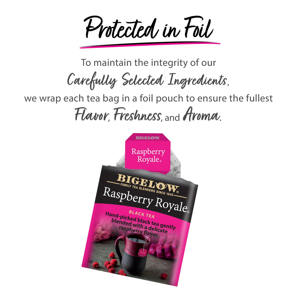Bigelow Raspberry Royale cup-steeping, steaming cup with berry notes