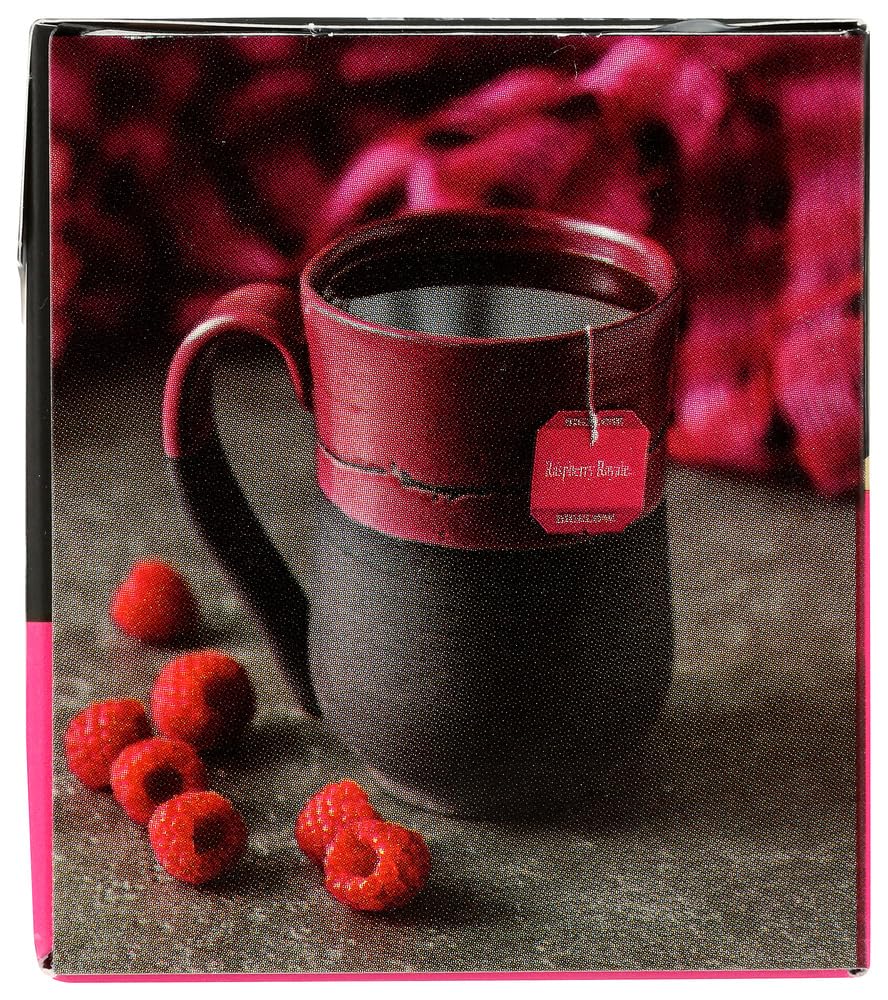 Bigelow Raspberry Royale tea uses individually wrapped bags for easy, mess-free brewing.