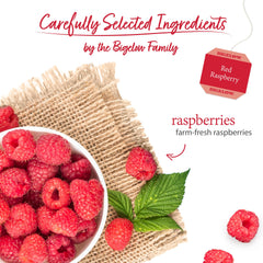 Bigelow Red Raspberry Herbal Tea steeping releases fruity aroma and smooth taste.