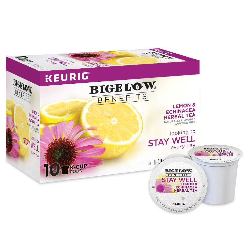 Bigelow Stay Well Lemon-Echinacea K-Cup pods for quick caffeine-free moments