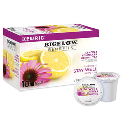 Bigelow Stay Well Lemon-Echinacea K-Cup pods for quick caffeine-free moments
