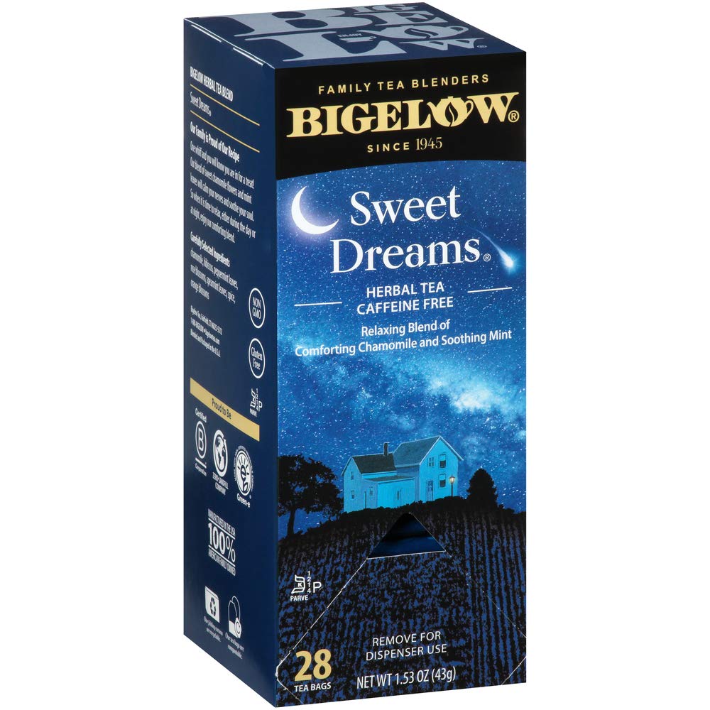 Bigelow Sweet Dreams steaming cup ready for relaxation.