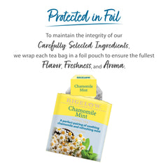 Bigelow Chamomile Mint closeup-tea leaves highlights natural aroma