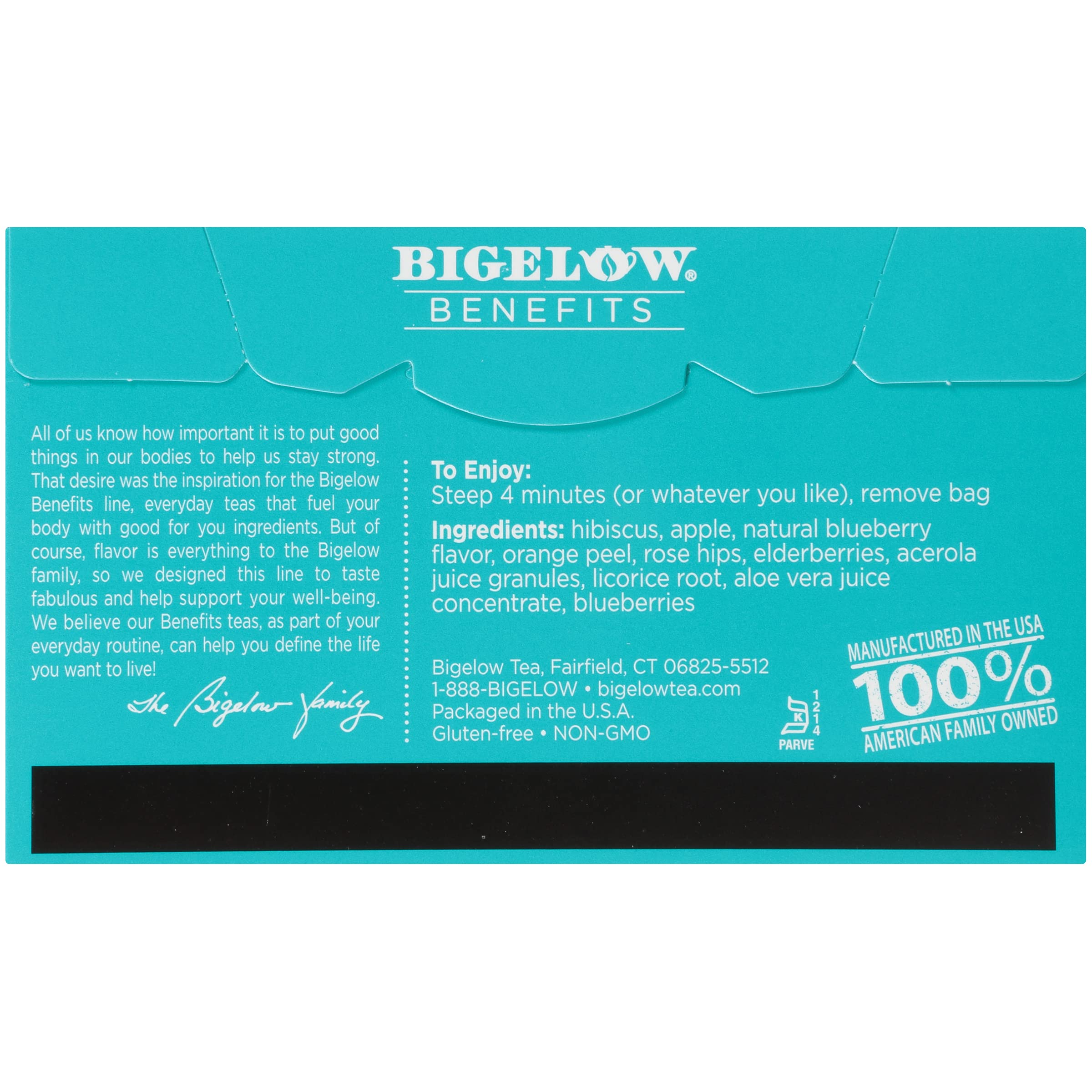 Steeping Bigelow Cinnamon & Black Berry tea releasing warm spice scent