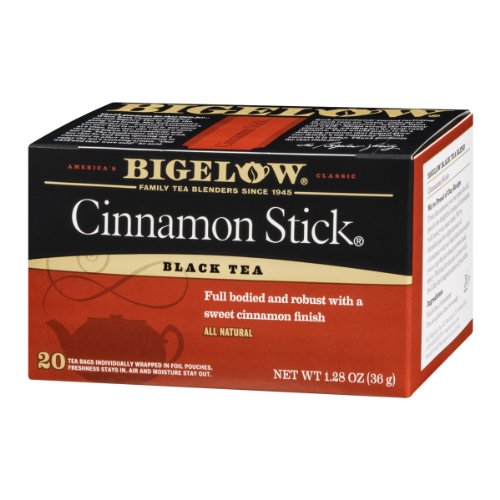 Bigelow Tea Cinnamon Stick tea bags steeping in a cup for a warm, comforting brew
