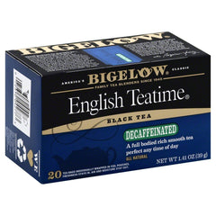 Bigelow Tea Decaffeinated English Teatime tea bag for a caffeine-free afternoon pause.