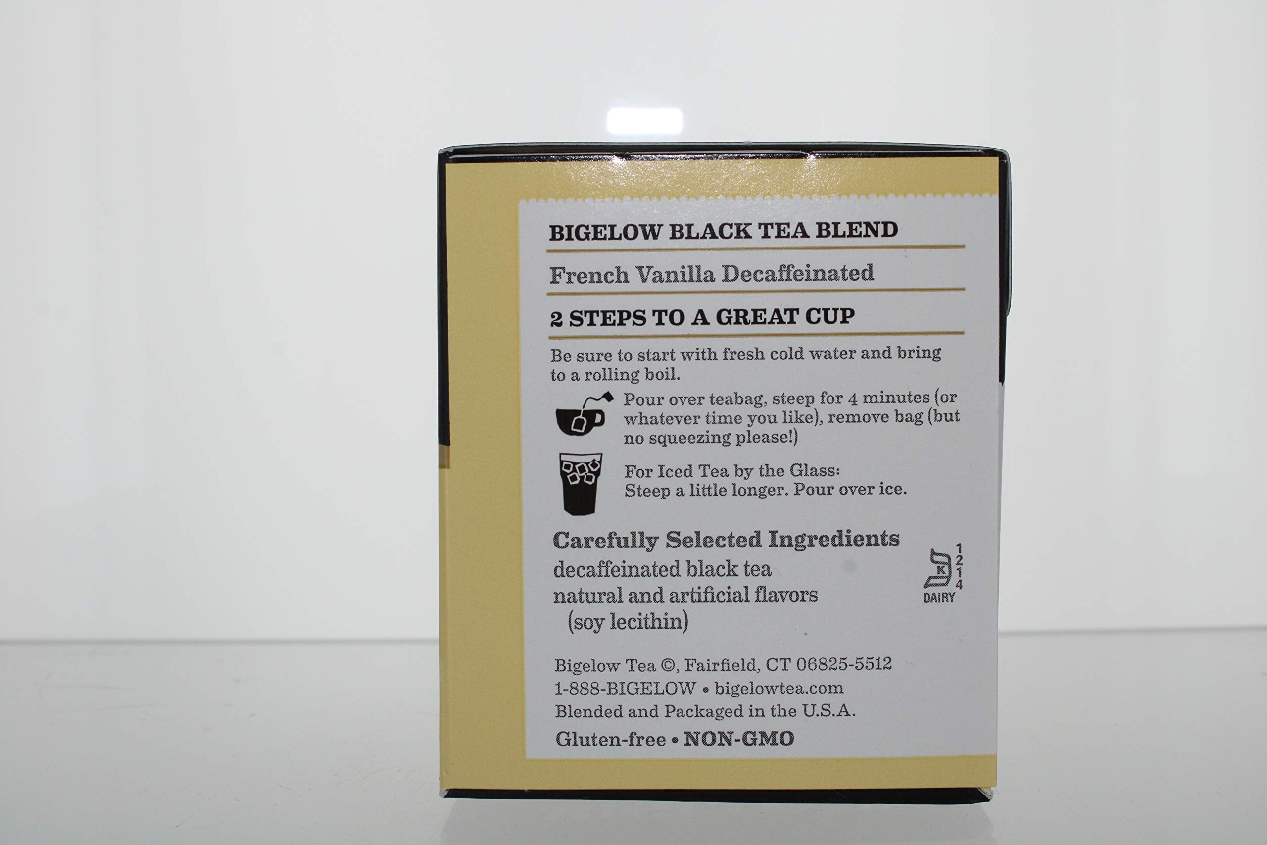 Close-up of vanilla aroma from Bigelow decaf tea