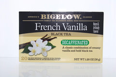 Bigelow Decaffeinated French Vanilla tea bag with warm vanilla aroma