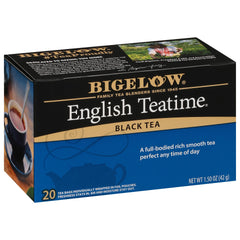 Bigelow English Teatime Black Tea box for a bold morning cup.