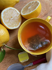 Bigelow I Love Lemon tea bags in package for on-the-go flavor.