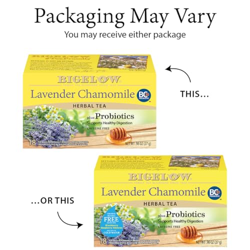Six-box pack of Bigelow Lavender Chamomile Plus Probiotics for convenient stock