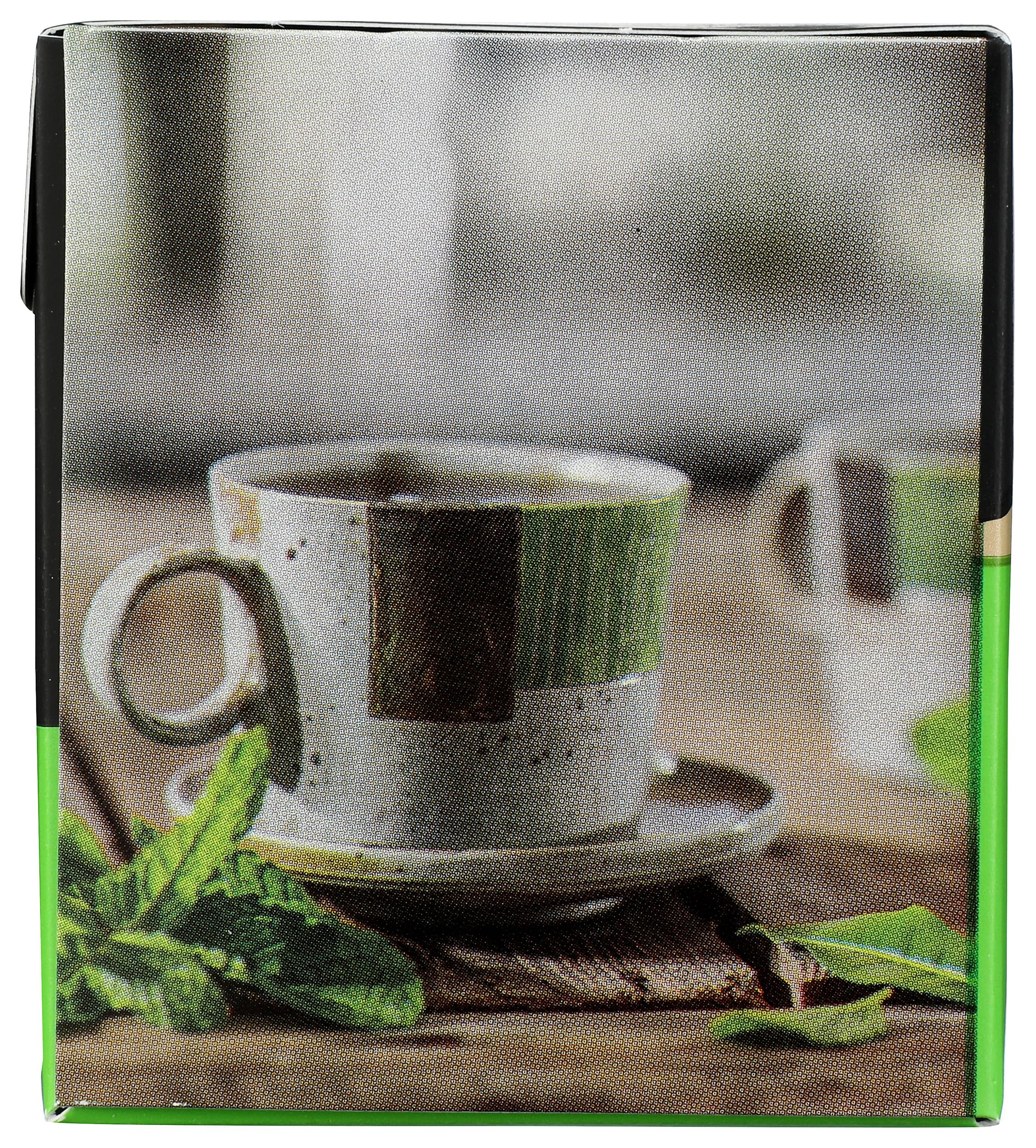 Mint leaf and tea blend indicating refreshing, balanced cup