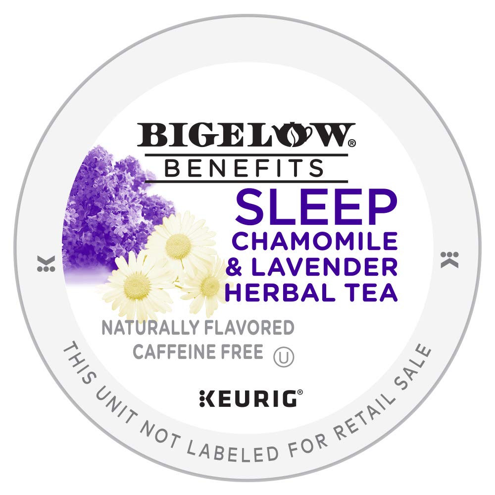 Brewing Bigelow Sleep Chamomile and Lavender tea in a cup for a calming moment.