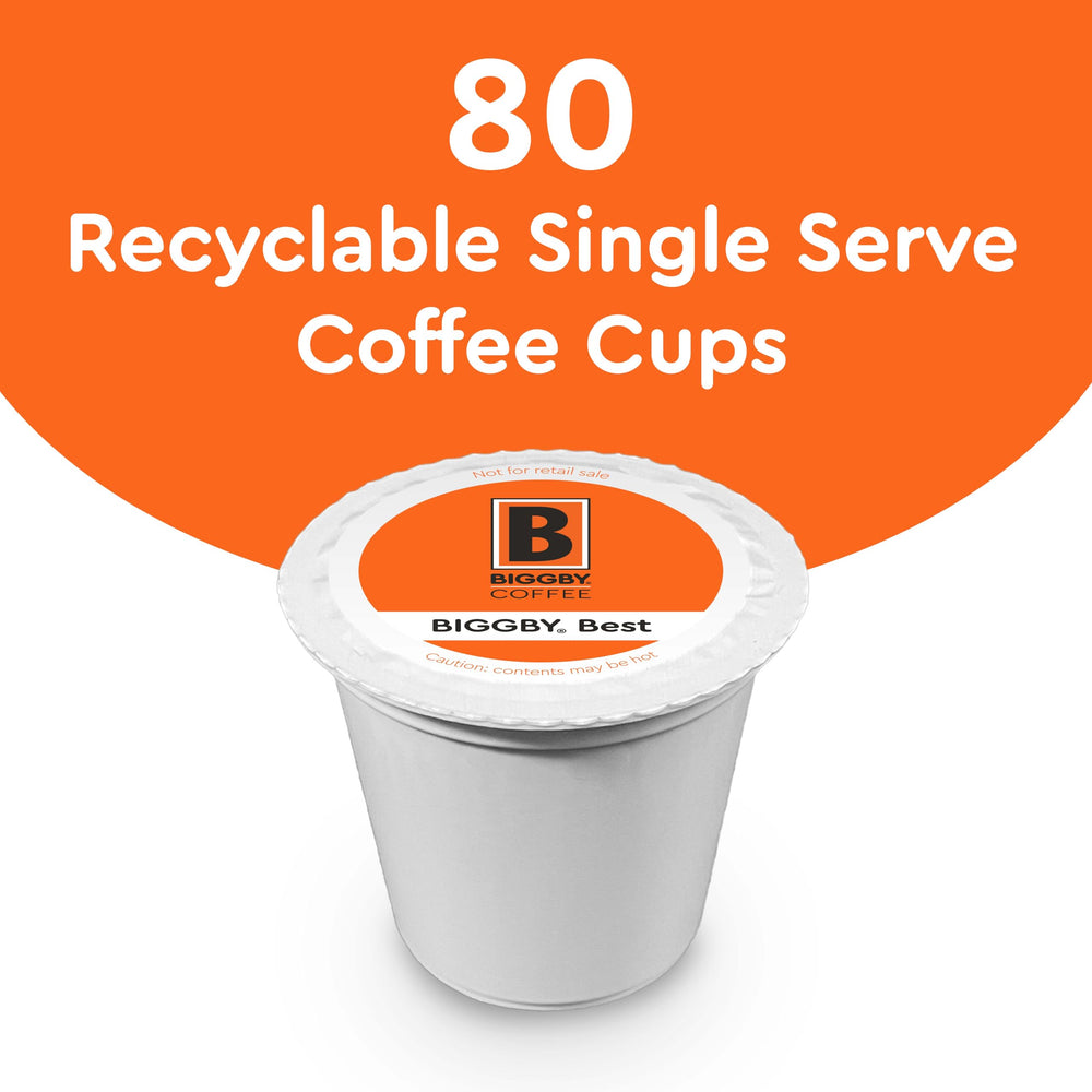 BIGGBY medium-roast coffee pods designed for a balanced cup