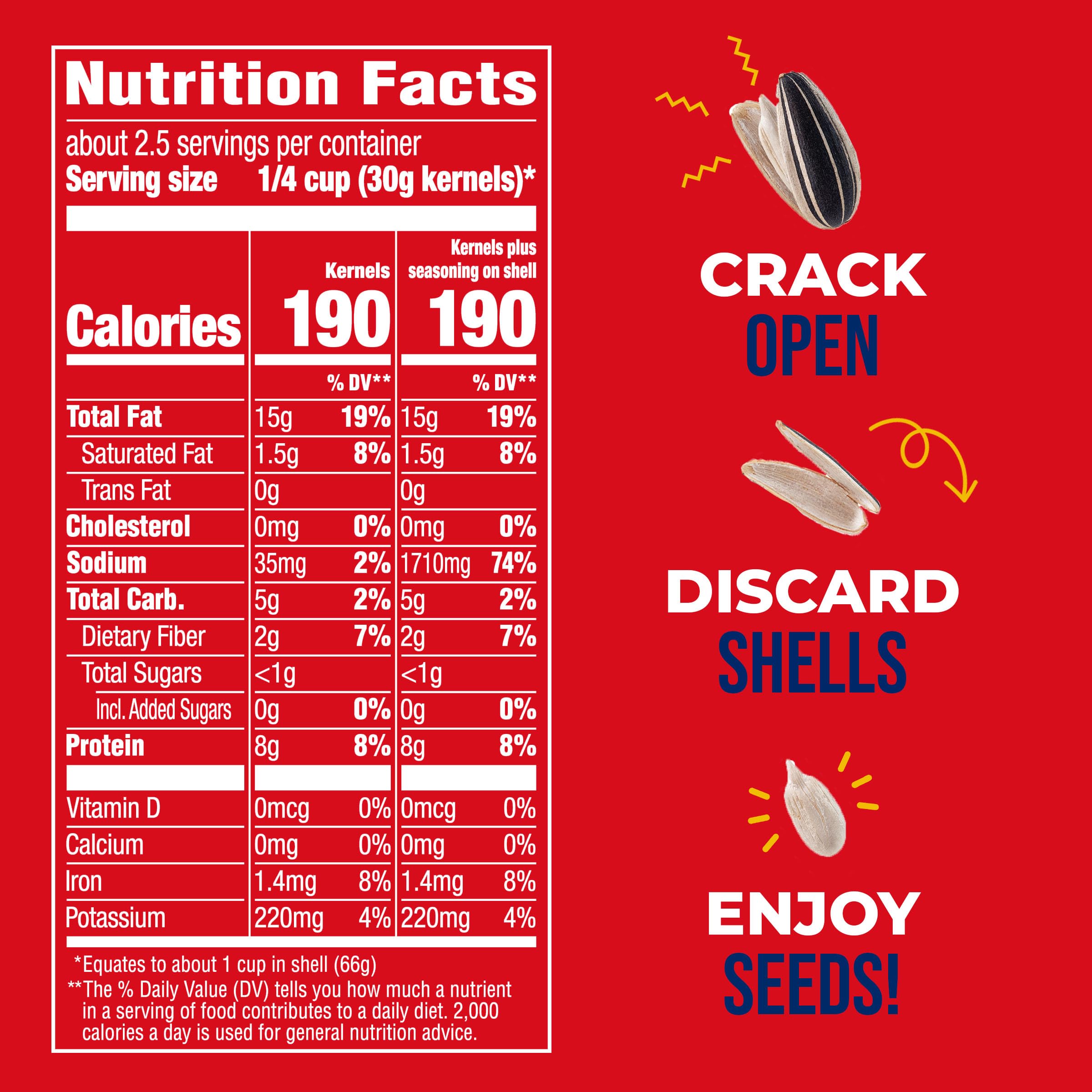 BIGS Sunflower Seeds salted roasted original bowl serving showing big kernel crunch.