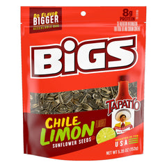 BIGS Tapatio Chile Limon sunflower seeds 12-pack showing bold flavor and crunch.