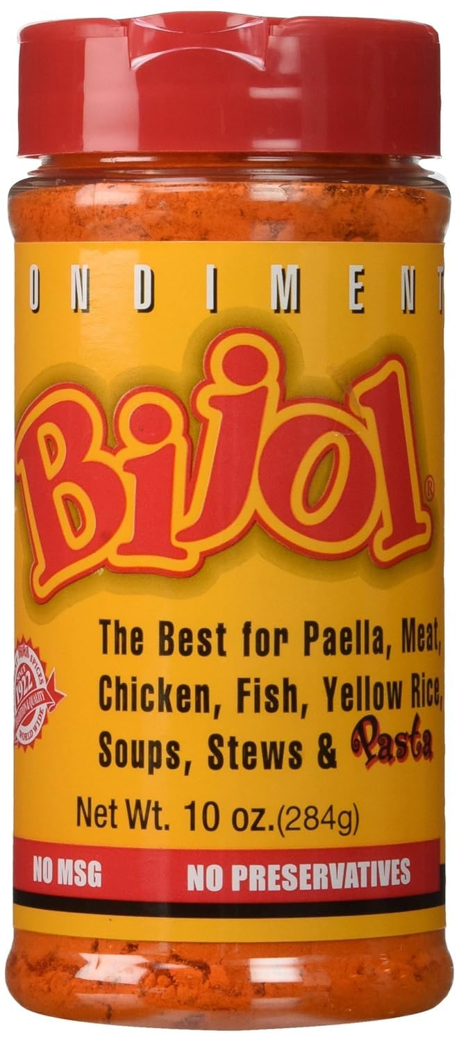 Bijol condiment adds vibrant color and authentic flavor to yellow rice and paella