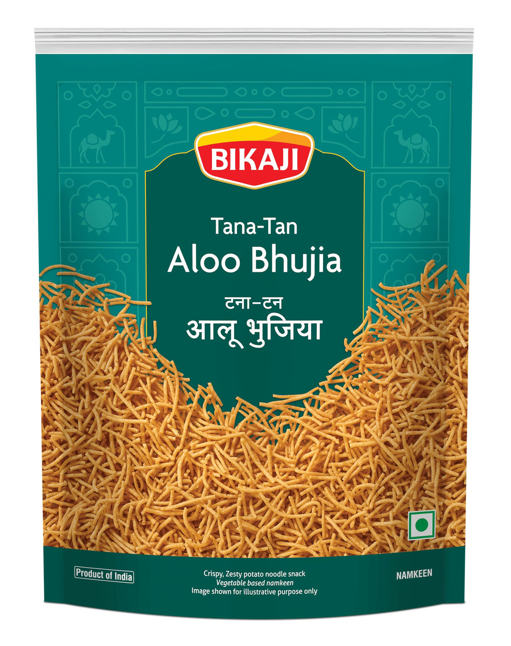Bikaji Bhujia No.1 spicy namkeen delivers satisfying crunch.