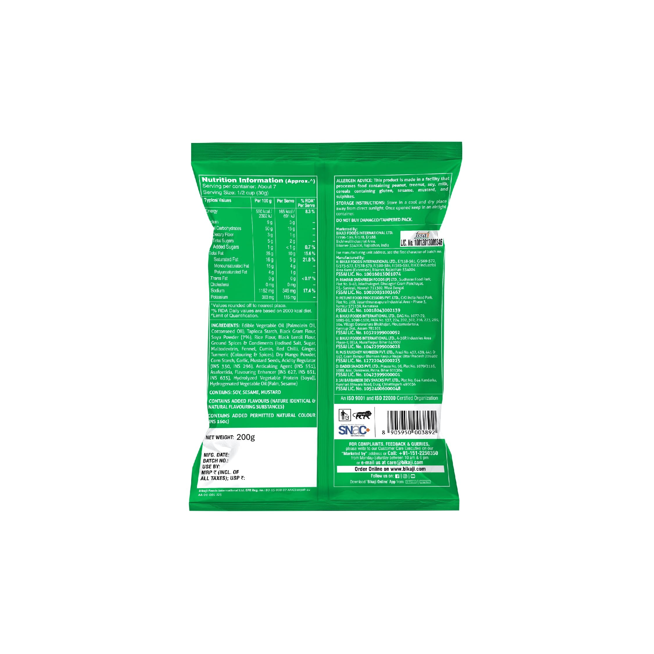 BIKAJI Soya Sticks Masala Munch close-up reveals crisp texture.